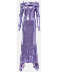 The Attico - Fanny Sequined Off-shoulder Gown - Lyst