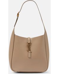 Le 5 A 7 Soft Small Leather Shoulder Bag in Grey - Saint Laurent