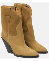 Isabel Marant - Leyane Suede Mid-Calf Cowboy Boots - Lyst