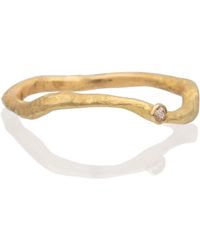 Elhanati Solitaire 18kt Gold Ring With Diamond - Metallic