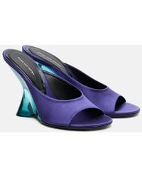 Dries Van Noten - Satin Wedge Mules - Lyst
