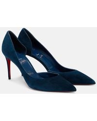 Christian Louboutin - Iriza 85 Suede D'Orsay Pumps - Lyst