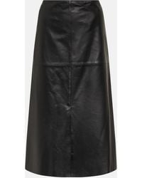 JOSEPH - Sidena Leather Midi Skirt - Lyst