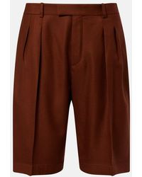 Saint Laurent - Pleated Cashmere Bermuda Shorts - Lyst