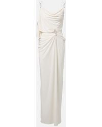 Coperni - Draped Embellished Jersey Maxi Dress - Lyst