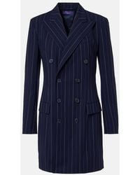 Ralph Lauren - Striped Double-Breasted Wool Blazer Dress - Lyst