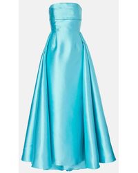 Solace London - Robe Longue Bustier En Satin - Lyst