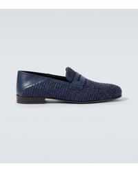 Manolo Blahnik - Padstow Woven-Raffia Loafers - Lyst