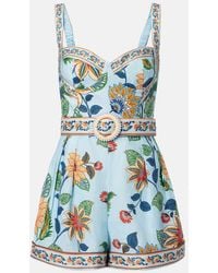 FARM Rio - Combi-Short Delhi En Lin A Fleurs - Lyst