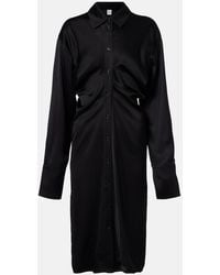 TOTEME - Slouch Crepe Satin Shirt Dress - Lyst