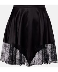 Nina Ricci - Minirock Aus Satin Mit Spitze - Lyst