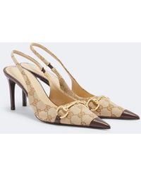 Gucci - Donna Gg Canvas Slingback Pumps - Lyst