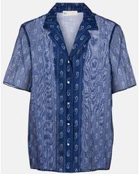 Tory Burch - Camisa De Algodon Y Seda Estampada - Lyst