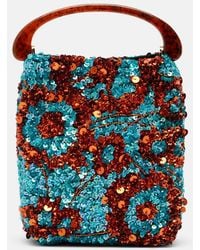 Dries Van Noten - Crisp Small Sequined Satin Top-Handle Bag - Lyst
