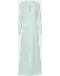 Costarellos - Verana Embellished Floral-Applique Crepe Gown - Lyst