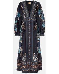 FARM Rio - Blossom Tapestry Cotton Midi Dress - Lyst