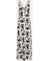 Veronica Beard - Robe Longue Hamina En Soie Melangee A Fleurs - Lyst