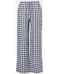 Asceno - Aurelia Gingham Linen Wide-Leg Pants - Lyst