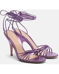 Gianvito Rossi - Metallic Leather Sandals - Lyst