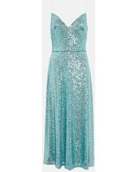Monique Lhuillier - Sequined Midi Dress - Lyst