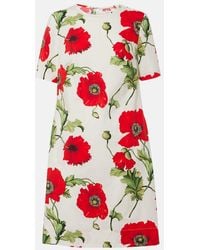 Oscar de la Renta - Floral Cotton-Blend Minidress - Lyst