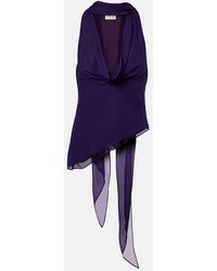 De La Vali - Diosa Draped Georgette Top - Lyst