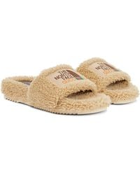 Gucci X The North Face Shearling Slides - Brown