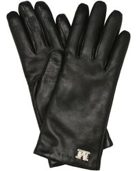 Max Mara Splato Leather Gloves - Black