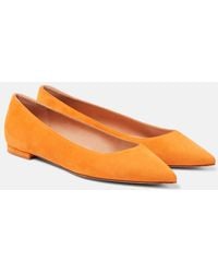 Gianvito Rossi - Gianvito Suede Ballet Flats - Lyst
