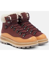 Moncler - Peka Trek Shearling-trimmed Suede Hiking Boots - Lyst