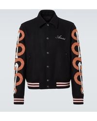 Amiri - Snake Bones Wool-Blend Varsity Jacket - Lyst