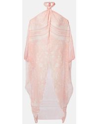Balmain - Printed Silk Beach Dress - Lyst