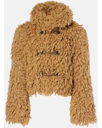 Burberry - Jacke Aus Faux Shearling - Lyst