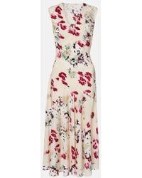 Ulla Johnson - Elowen Floral Silk Midi Dress - Lyst