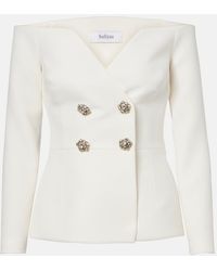 Safiyaa - Bridal Kamile Off-Shoulder Crepe Jacket - Lyst