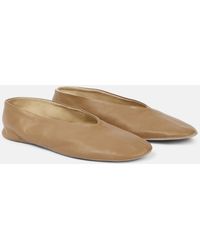 The Row - Stella Leather Ballet Flats - Lyst
