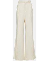 Chloé - High-Rise Silk And Wool Flared Pants - Lyst
