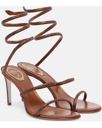 Rene Caovilla - Sandales Cleo 80 En Satin A Ornements - Lyst