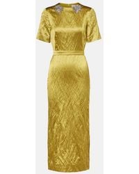 Erdem - Embellished Satin Midi Dress - Lyst