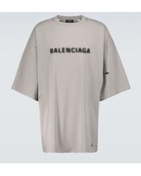 Balenciaga Regular-fit Logo T-shirt in Blue for Men | Lyst
