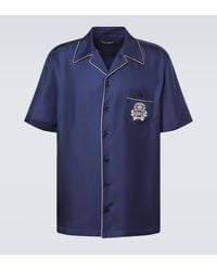 Dolce & Gabbana - Logo Silk Satin Bowling Shirt - Lyst