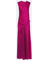 Stella McCartney - Draped Satin Maxi Dress - Lyst