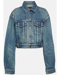 Saint Laurent - Giacca di jeans cropped 80's - Lyst