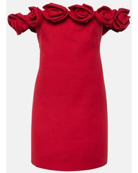 Valentino - Vestido corto de Crepe Couture con apliques - Lyst