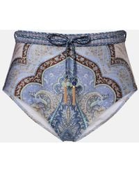 Zimmermann - Culotte De Bikini Wanderlust A Taille Haute - Lyst