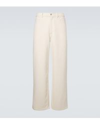 AURALEE - Silk Denim Wide-Leg Pants - Lyst
