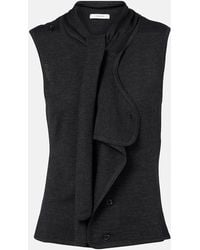 Lemaire - Asymmetric Wool-Blend Tie-Neck Vest - Lyst