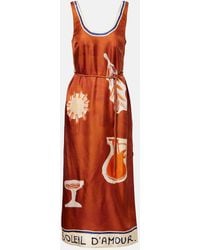 ALÉMAIS - X Lrnce Soleil D'Amour Silk Midi Dress - Lyst