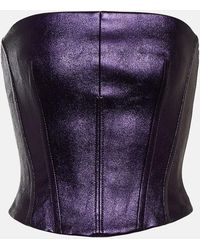 Stouls - Rosalia Metallic Leather Bustier - Lyst