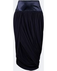 Ferragamo - Draped Asymmetric Midi Skirt - Lyst
